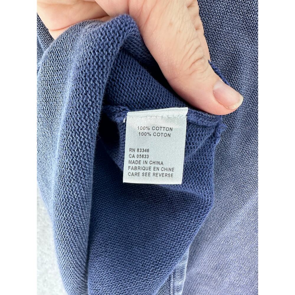 PBJ Blues Women's sz S 1/4 ZIp Washed Blue Sweater 100% Cotton Knit Comfort Cozy - Picture 5 of 10